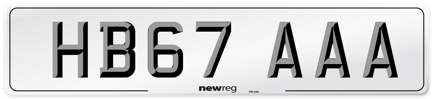HB67 AAA Number Plate from New Reg